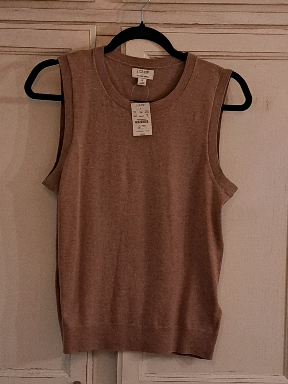 J.Crew Sleeveless Crewneck Sweater Vest in Camel